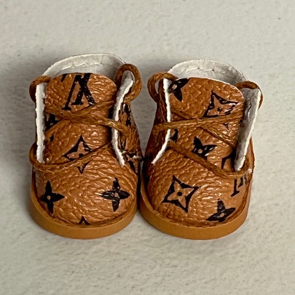 Labubu Designer Overalls Sneakers Bucket Hat 3 Piece Outfit Blue Suspenders Shoe - Picture 8 of 13